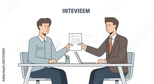 Business professionals conducting job interview in modern office.