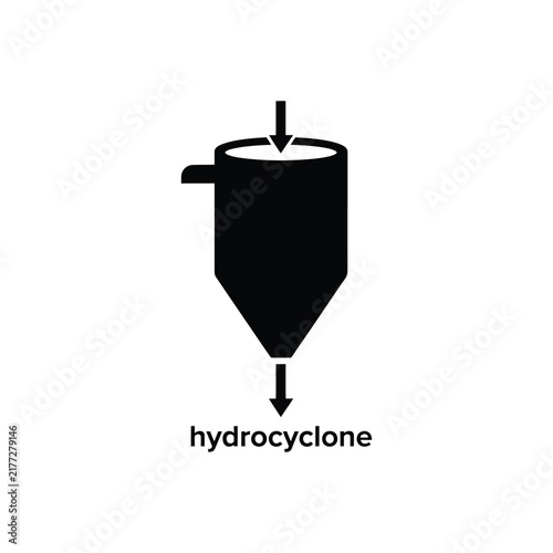 Hydrocyclone silhouette against a white background industrial separation equipment