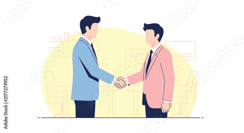 Two professionals shaking hands in a business meeting.