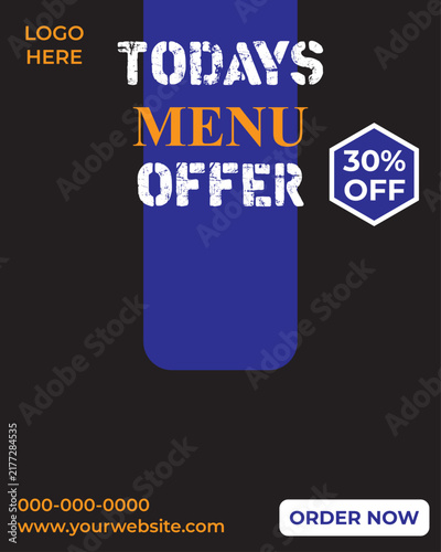 Foto Today's Menu Offer 30% Off with Order Now Button discount
