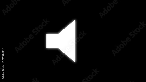 speaker icon animated on black background, Animation of speaker volume, Microphone, sound Voice animated with speaker icon.