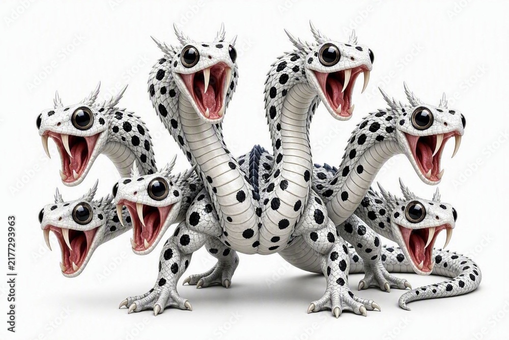 Obraz premium Many heads moster imaginary prehistoric