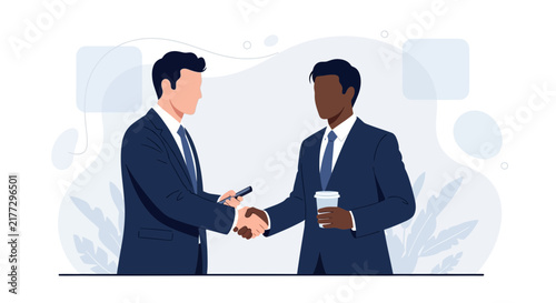 Diverse Business Partners Shaking Hands, Symbolizing Agreement, Success, and Collaboration