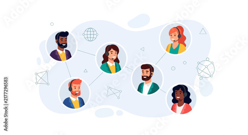 Diverse Customer Service Team Connected Globally Through Digital Network