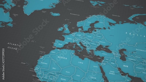 European Union on a detailed political map of the world.