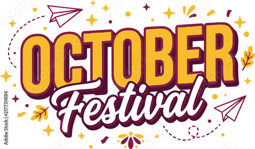 October festival text illustration isolated on white background