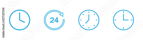 Classic round clock icon graphic design used on smartphones or computers to set alarm, timer and stopwatch app. Vector illustration.