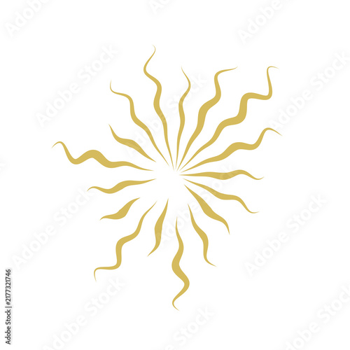 Golden Radial Sunburst Lines on Black Background
