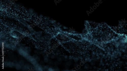 Abstract loop dynamic dotted waves form animation background.