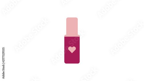 Lipstick tube cosmetic icon with heart.