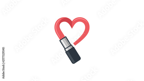 Lipstick drawing a pink heart.