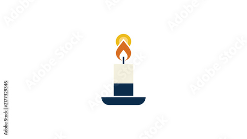 Lit candle icon on a holder with a flame.