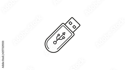 Line icon of USB drive.