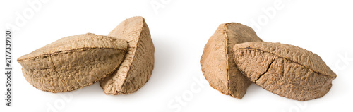 In-sell Brazil nut isolated on the white background.