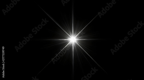 A bright star shines brilliantly against a dark background, radiating light in all directions.