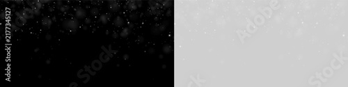 Tiny white particles float delicately against a black background. The scattered dots vary in size and intensity creating depth and softness. This versatile effect suits cosmic or festive.
