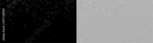 Tiny white particles scatter gently across a dark background. The dispersed dots vary in size with subtle glowing halos. This effect is ideal for backgrounds or atmospheric overlays in.