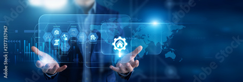 фотографія Property management officer holding in hands leasing contracts
