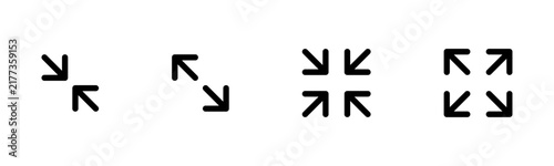 Plakat w ramie Expansion and Contraction arrow icon set