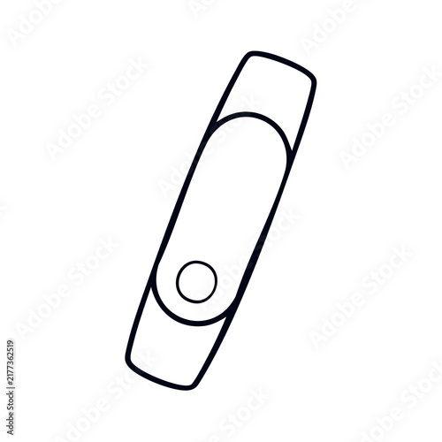 Fitness Tracker Line Art - Smart Wristband Vector Illustration for Health Monitoring Apps, Wearable Technology Infographics, and Sports Gadget Icons