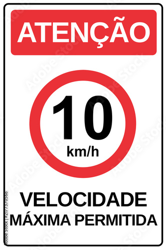 Tapety artystyczne placa aviso velocidade máxima 10 km por hora