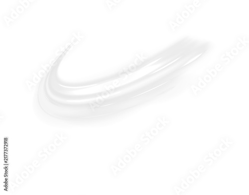 Fotografie A smooth creamy white brushstroke curves elegantly on a transparent background