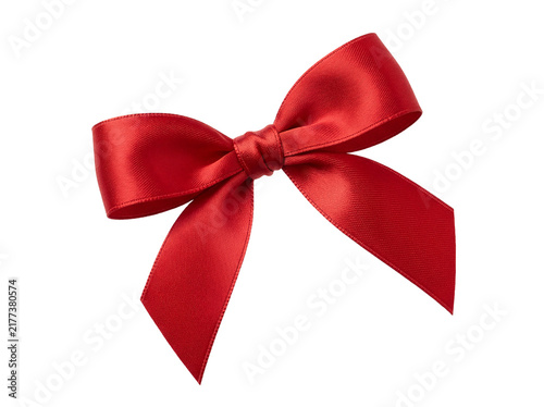 Pretty red silk ribbon bow element