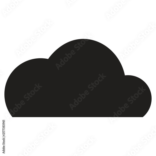 Minimalist cloud icon vector, black weather silhouette on white background, simple flat cloud symbol for web design and app interface
