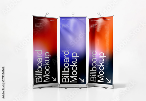 Roll Up Banner Set Mockup