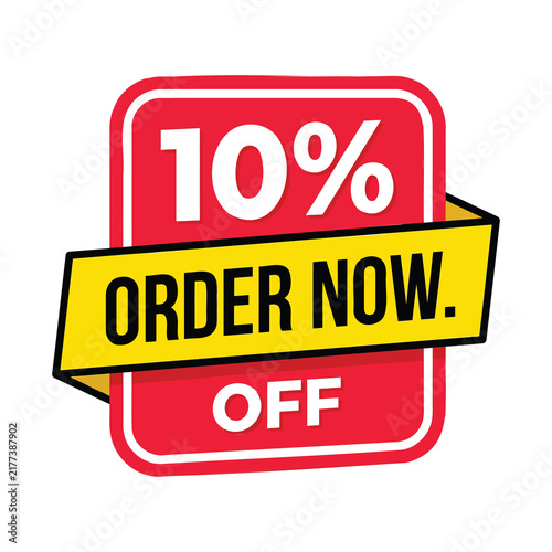 10% Off Order Now Promotional Sale Badge