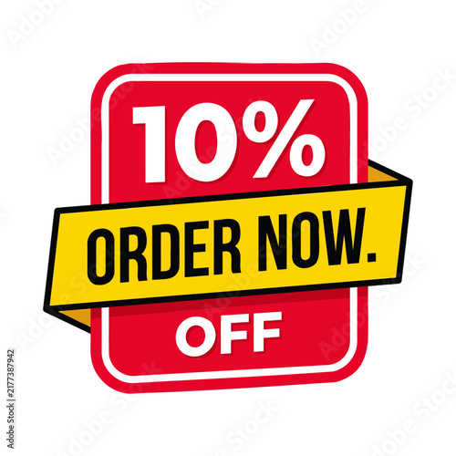 10% Off Order Now Promotional Sale Badge