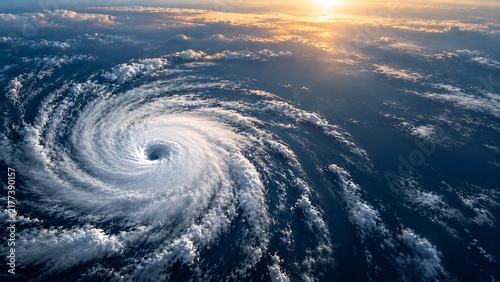 Tropical cyclone forming over open ocean from above