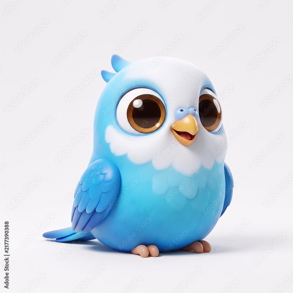 Fototapeta premium Cute 3D Render Budgerigar Character