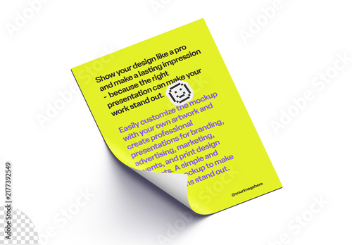 Stationery Paper Poster Flyer Sheet Mockup Isolated
