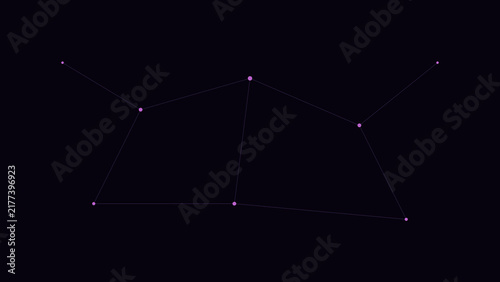 Cuadro en lienzo Minimalist vector constellation map featuring interconnected glowing astral poin