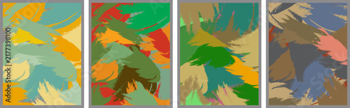 Abstract colorful brush stroke art design with vibrant animal inspired patterns