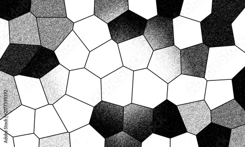 Foto Geometric Abstract Pattern Featuring Hexagonal Shapes in Black and White
