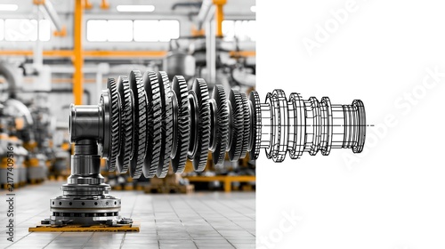 Industrial Gear Assembly in Motion