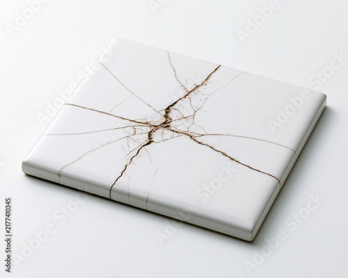 Cracked White Ceramic Tile