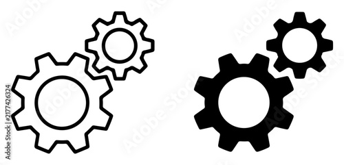 gear settings cogwheel mechanical icon collection