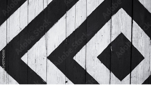 Bild auf Leinwand Black and White Chevron Pattern Wood Texture, Blac and white chevron pattern pa
