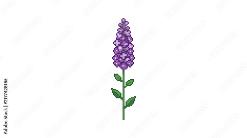 Fototapeta premium Purple foxglove digital art on png background for botanical gaming projects.