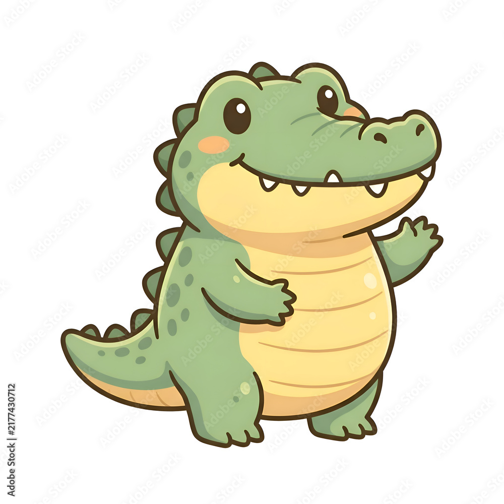 Fototapeta premium cartoon crocodile with a smile cute