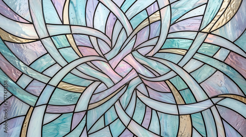 Abstract wavy lines pattern with soft green color tones
