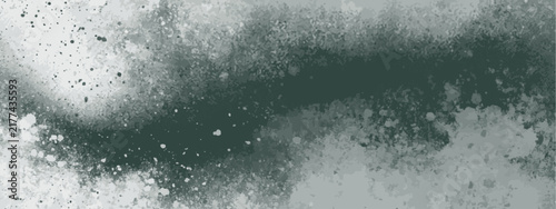 Canvas Print Abstract Watercolor Abstract smoky cloud formation with atmospheric textures and particles in dark green and white