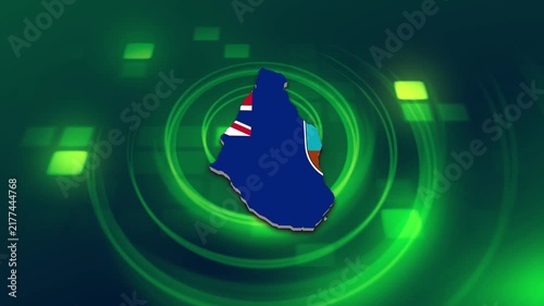 Montserrat Flag on its Country Map, 3D Map Flag Opener Suitable for Politics, Elections, Travel, News and Sports Events and Presentations
