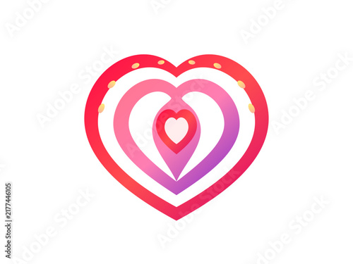 vibrant Romantic Heart Symbol Isolated on White Background