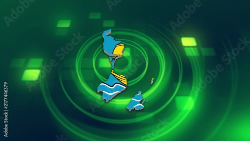 Saint Pierre and Miquelon Flag on its Country Map, 3D Map Flag Opener Suitable for Politics, Elections, Travel, News and Sports Events and Presentations