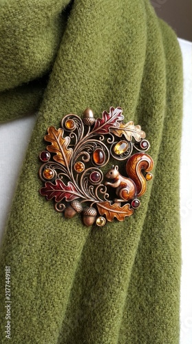Obraz na płótnie brooch design for autumn