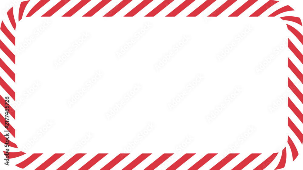Obraz premium A rectangular frame with rounded corners featuring a red and white diagonal striped pattern on a white background.